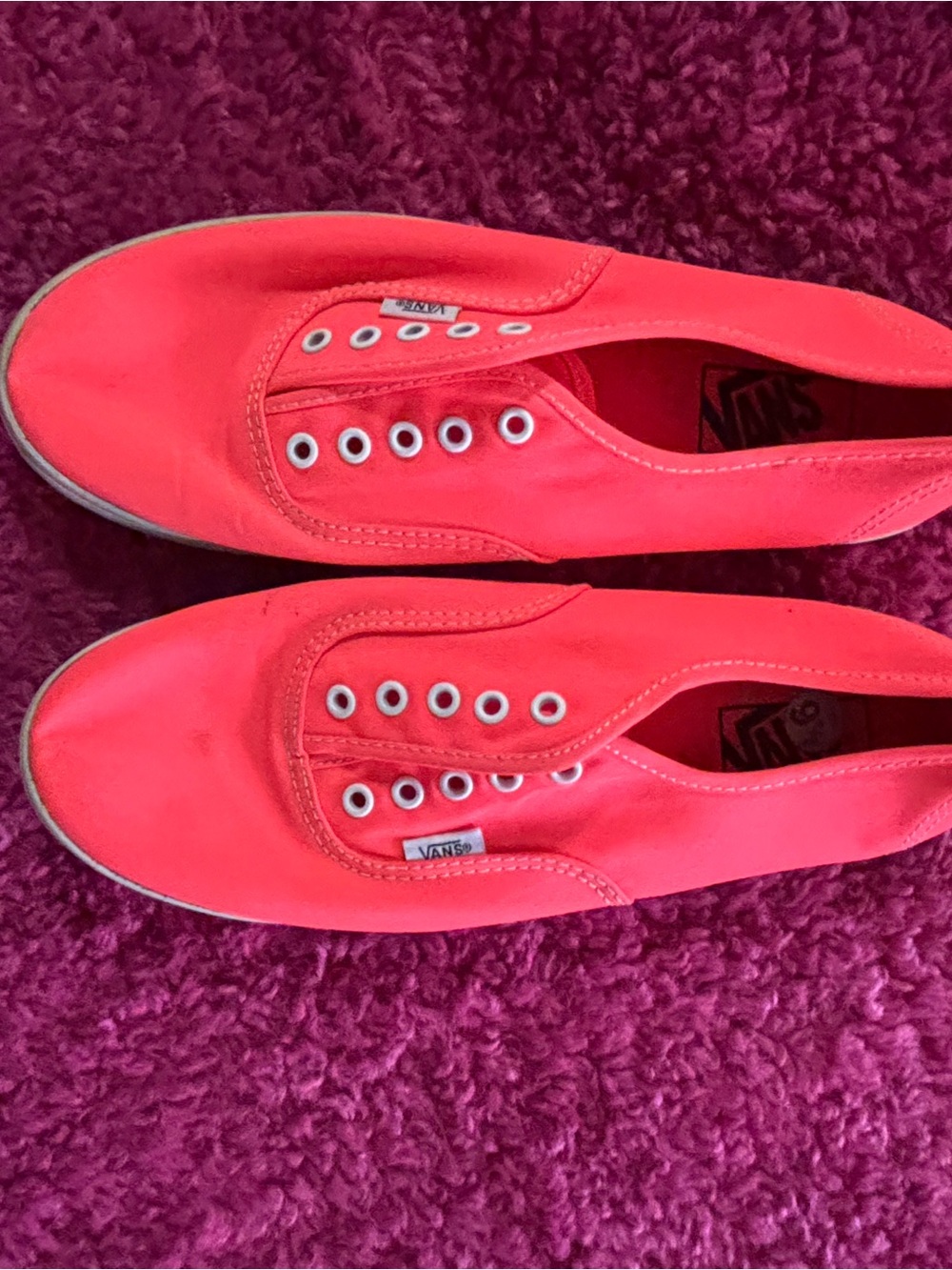 Vans Women's Bright Coral Slip-On Canvas Sneakers